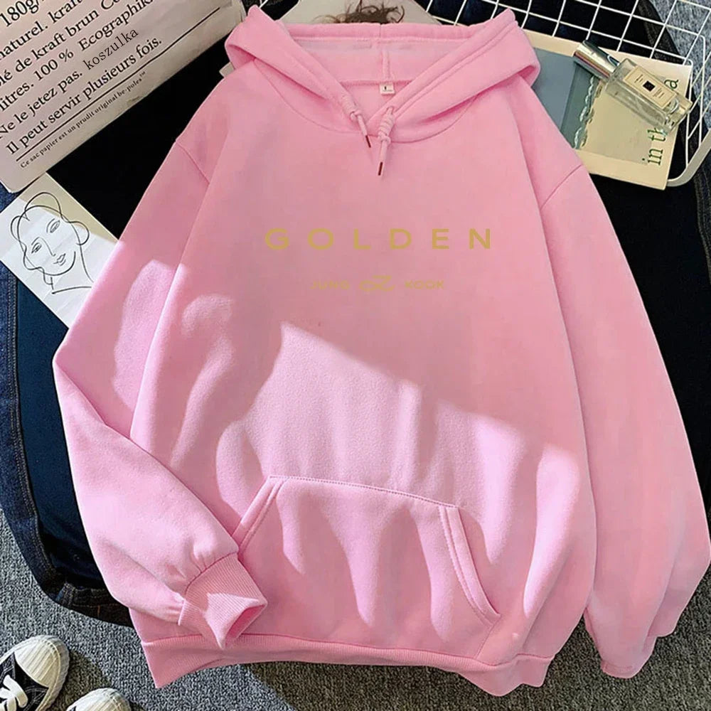 JungKook Seven hoodie for women and men, unisex Harajuku aesthetic fleece pullover with letter print, autumn winter sweatshirt by Kitty TeeHees
