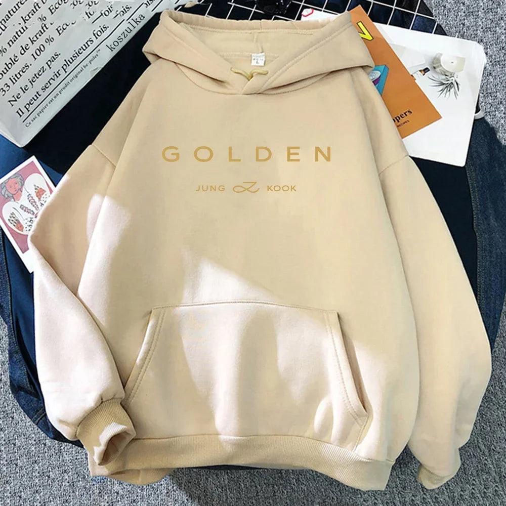 Unisex autumn winter hoodie featuring JungKook Seven print, fleece material, from Kitty TeeHees, casual Harajuku aesthetic sweatshirt.