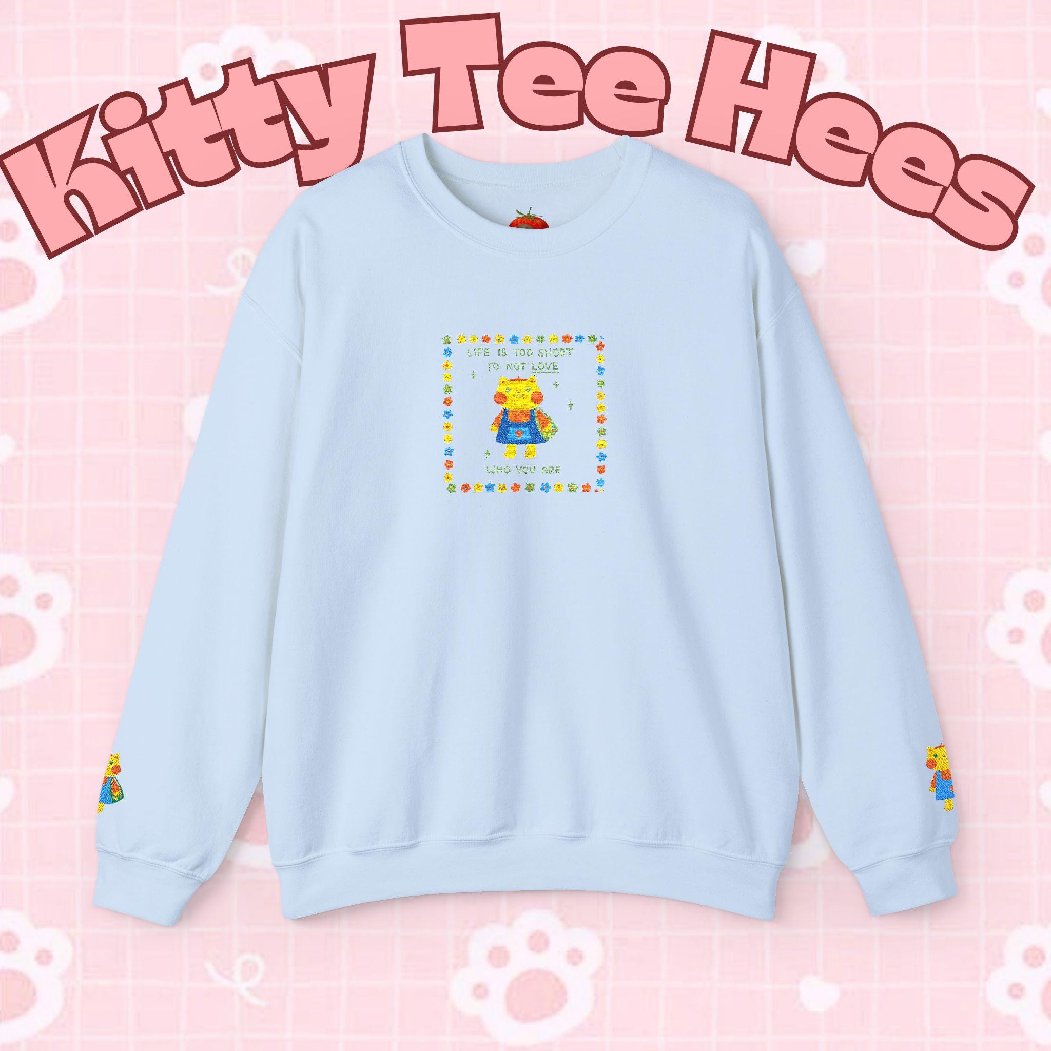 Love Who You Are Kidcore Crewneck Sweatshirt | Retro Colorful Self-Love Design - Kitty TeeHees