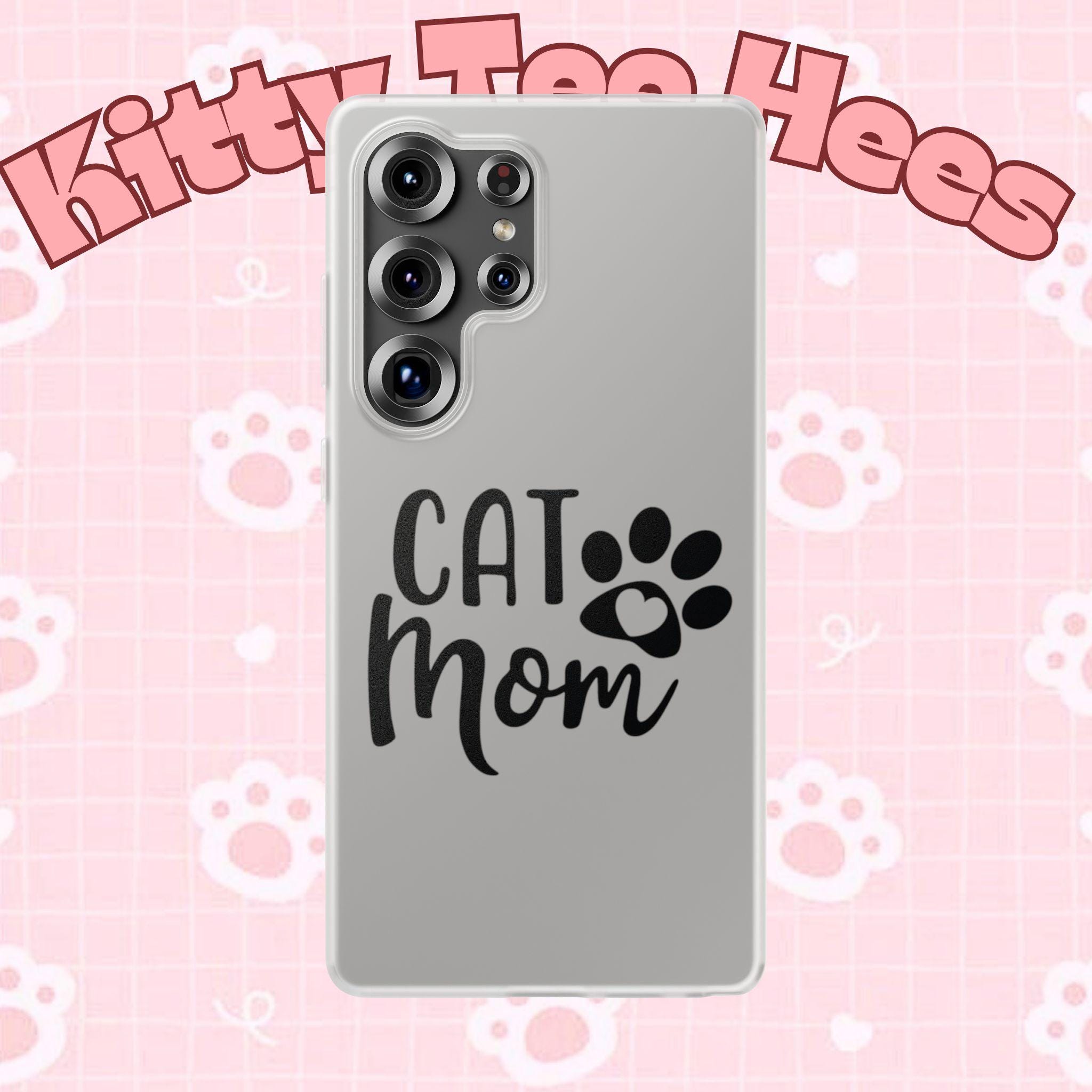 Copy of Cat Mom Flexi Phone Case, Cute Pet Lover Gift, Custom Cat Parent Accessory, Stylish Phone Cover, Cat Lover Merchandise - Kitty TeeHees