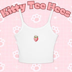 Strawberry Heart Tank Top, Comfy Spaghetti Strap, Kittyteehees Fashion - Kitty TeeHees
