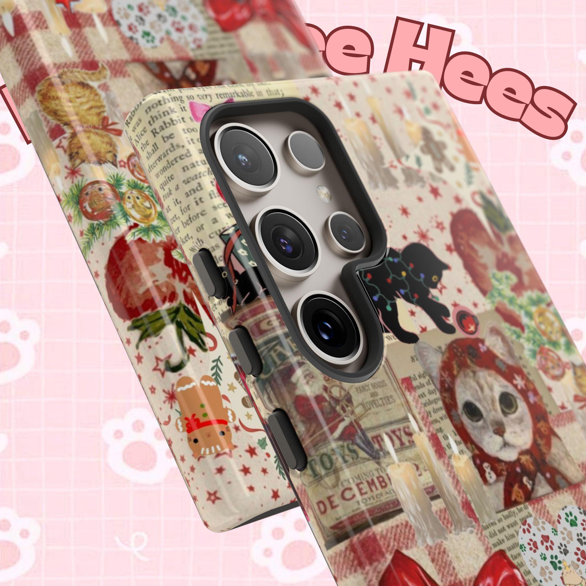 Christmas Cats phone case | festive kitten collage iPhone case - Kitty TeeHees