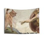 Funny Cat Tapestry, Customizable Cathedral Style, Unique Home Decor - Kitty TeeHees