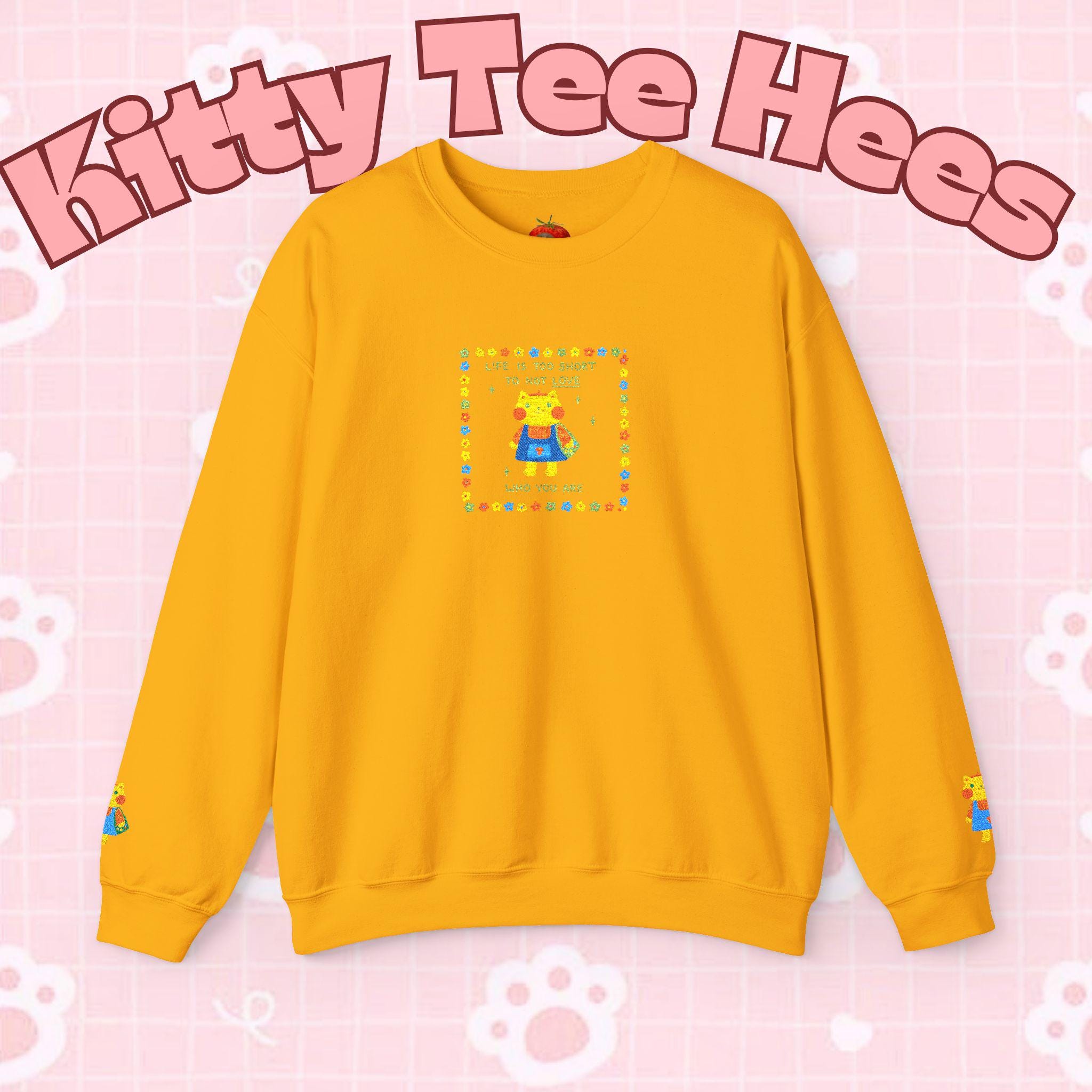 Love Who You Are Kidcore Crewneck Sweatshirt | Retro Colorful Self-Love Design - Kitty TeeHees