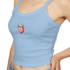 Strawberry Heart Tank Top, Comfy Spaghetti Strap, Kittyteehees Fashion - Kitty TeeHees