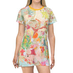 Koi Ponyo Cat Lover T-Shirt Dress: Cutecore Summer AOP Dress - Kitty TeeHees