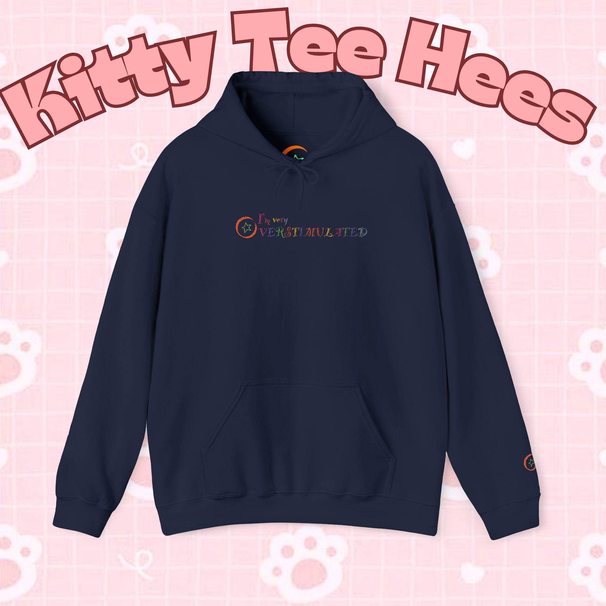 Overstimulated funny hoodie, cool Christmas hoodie, cozy gift, lonely fashion. - Kitty TeeHees