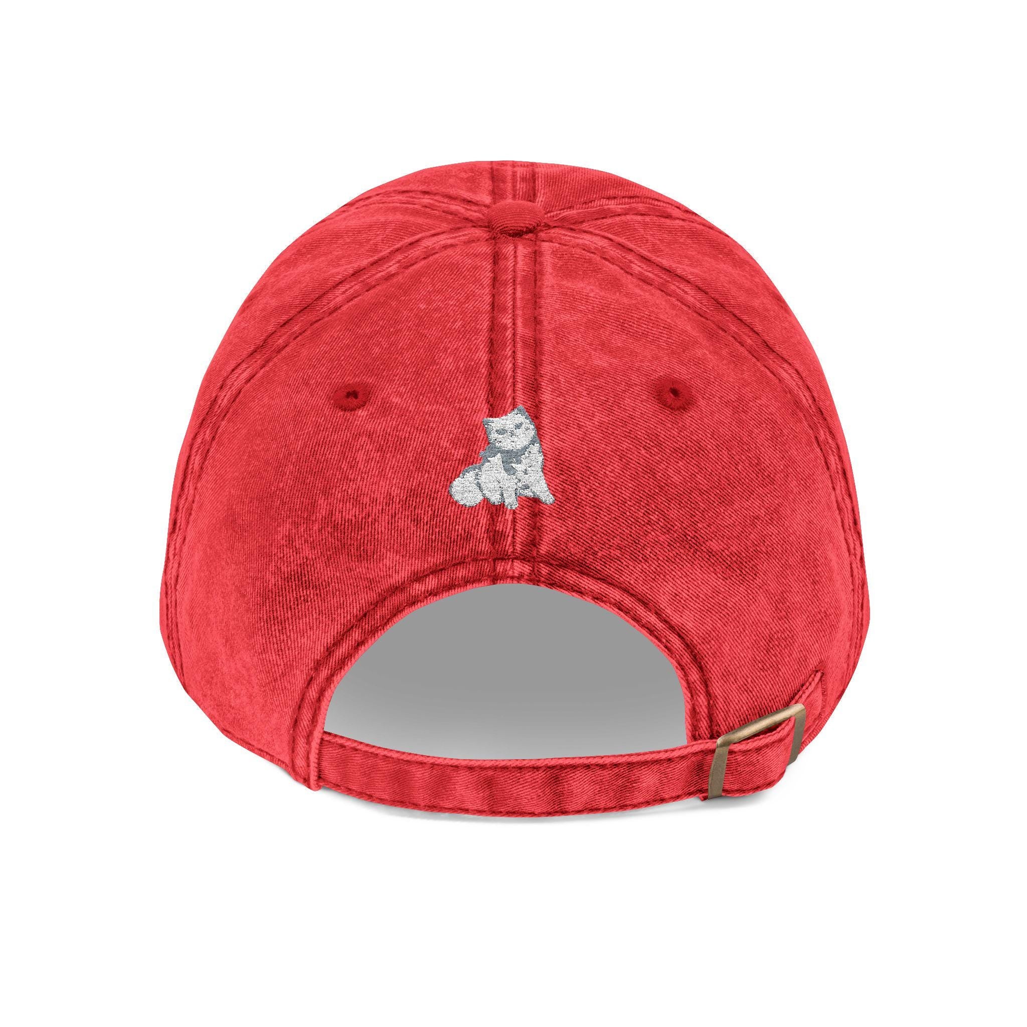 Vintage Style Embroidered Cat Cap, Funny Cat Lady Hat - Kitty TeeHees