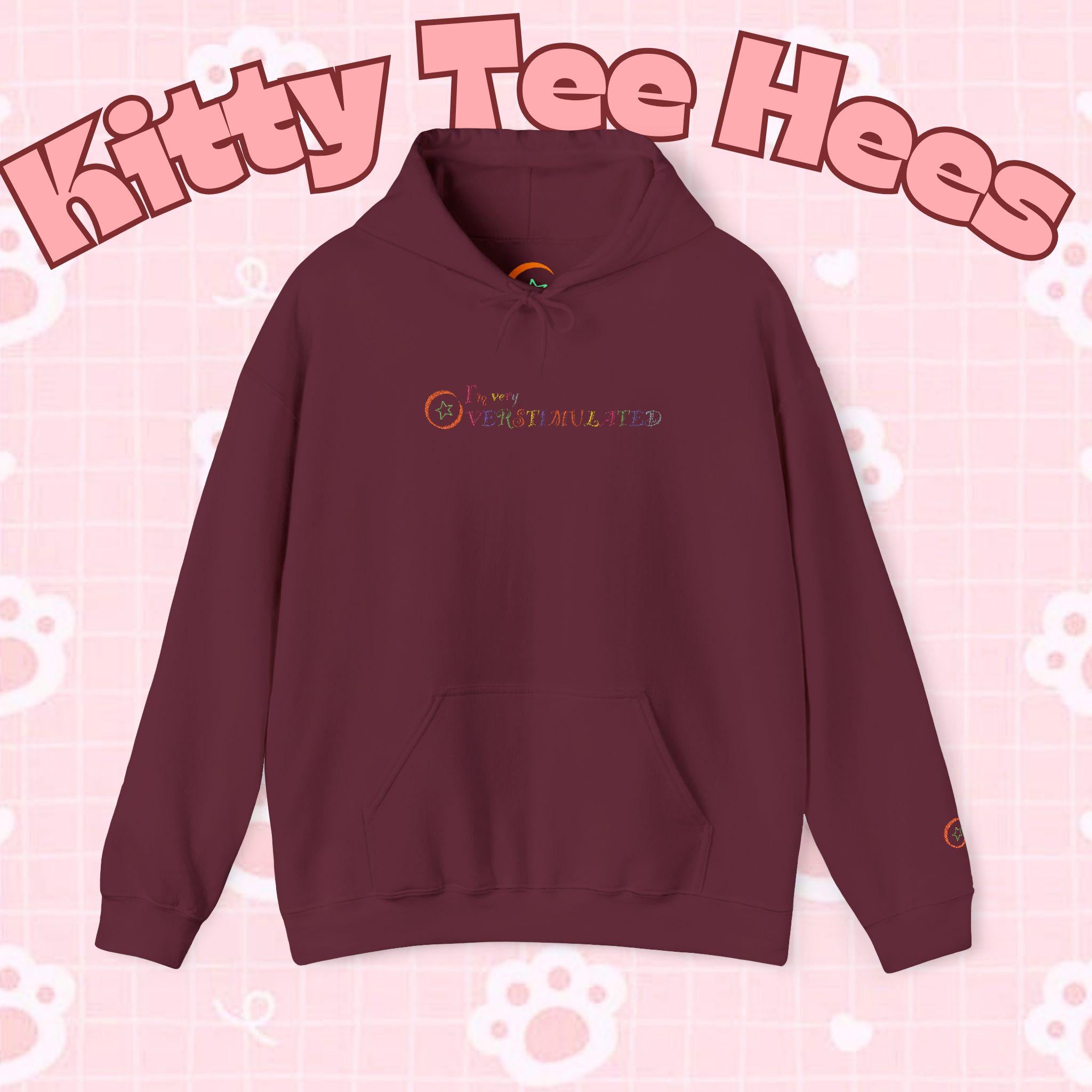 Overstimulated funny hoodie, cool Christmas hoodie, cozy gift, lonely fashion. - Kitty TeeHees