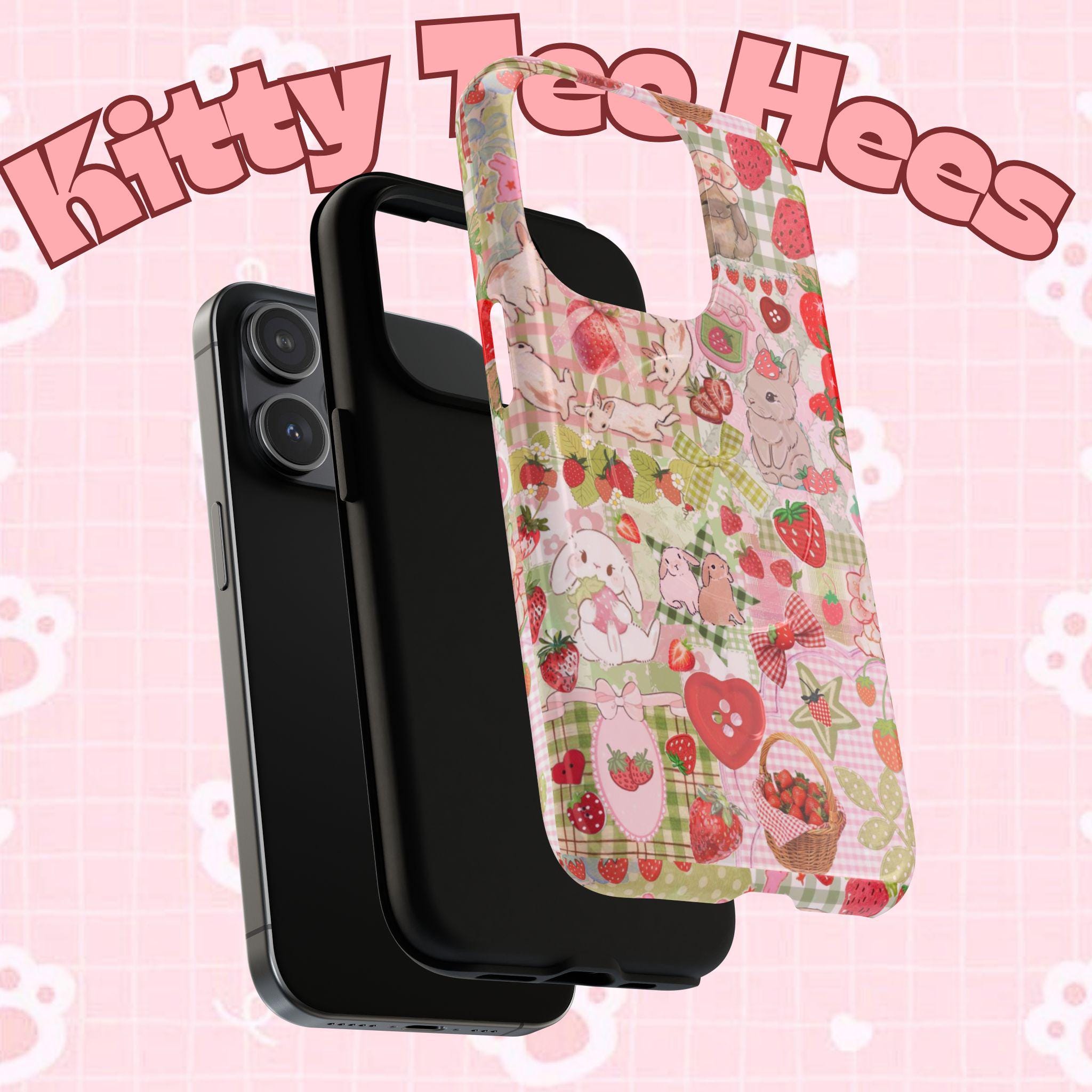 Strawberry Bunny MagSafe Case Tough Magnetic Case | Phone Protection - Kitty TeeHees