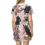 Rococo Cat TShirt Dress, Cute Cat Dress, comfy animal print dress, casual fashion Dress, Cat Lover Gift - Kitty TeeHees
