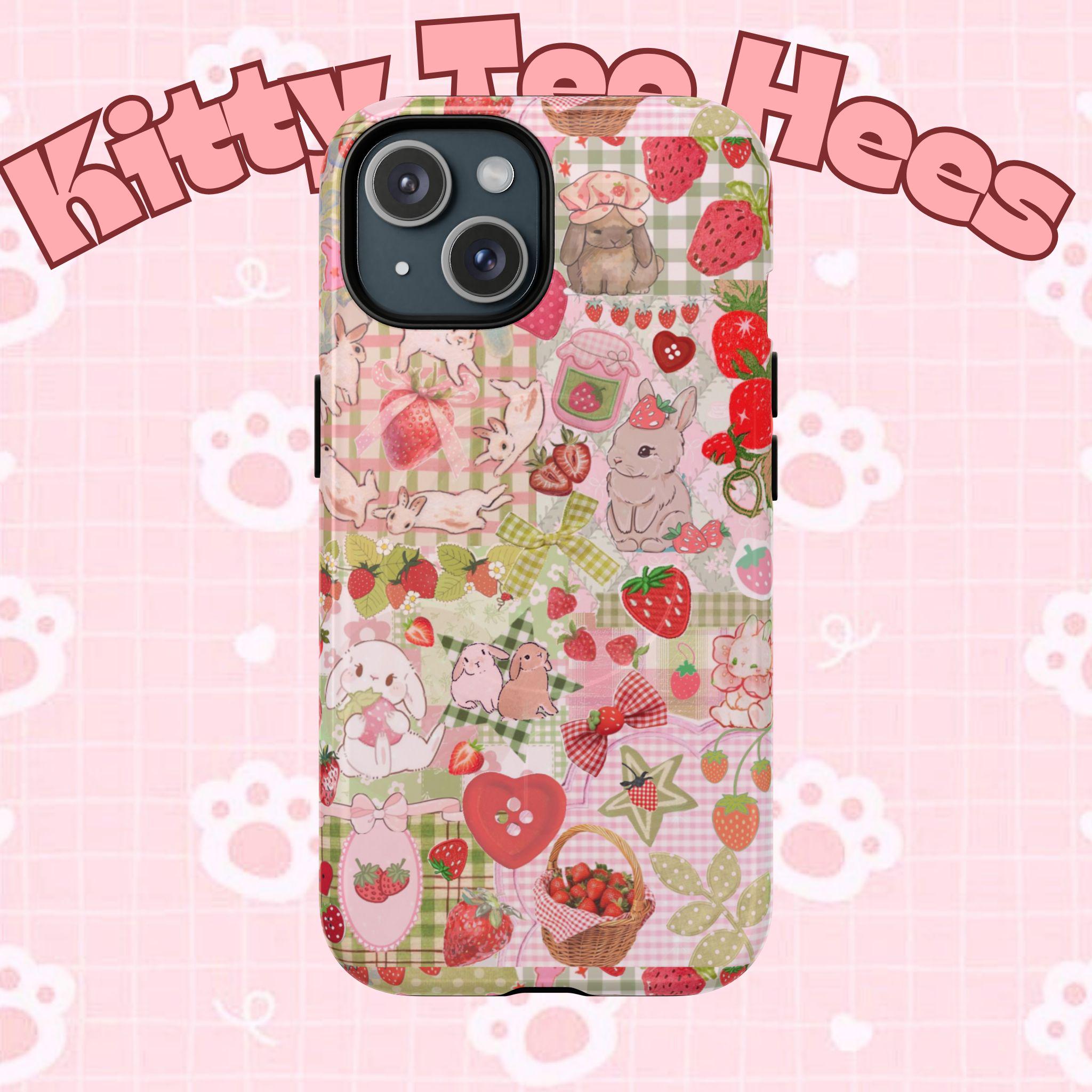 Strawberry Bunny MagSafe Case Tough Magnetic Case | Phone Protection - Kitty TeeHees