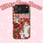 Cute strawberry Cat Magnetic Tough Cases Funny cat phone case, cute iphone 17 case Adorable Phone Case for Cat Lovers - Kitty TeeHees