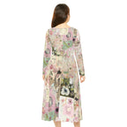 Hello Kitties Long Sleeve Dress, Floral Dance Party Dress - Kitty TeeHees