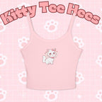 Coquette Kitty Tank Top, Women's Summer Spaghetti Strap Camisole - Kitty TeeHees