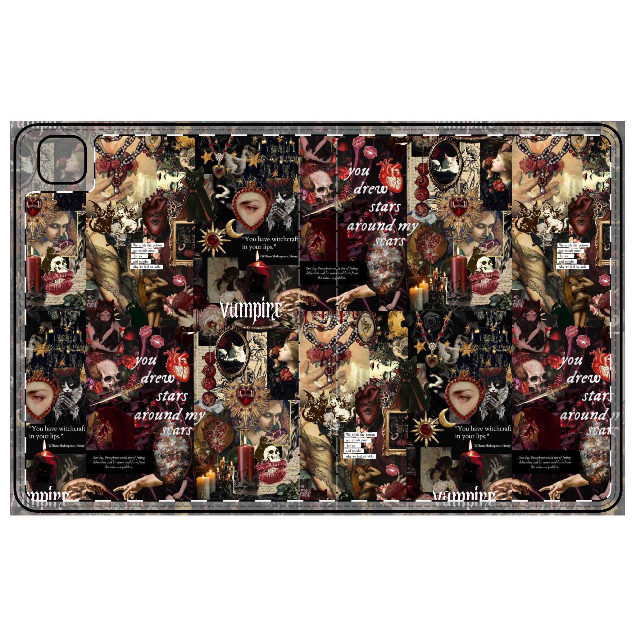 Vampire Gothic iPad Case | Tablet Folio Case cool iPad case - Kitty TeeHees