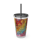 Rainbow Cat Tumbler Cup, Funny Cat Lover Drinking Vessle - Kitty TeeHees