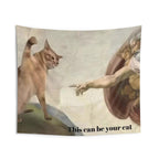 Funny Cat Tapestry, Customizable Cathedral Style, Unique Home Decor - Kitty TeeHees