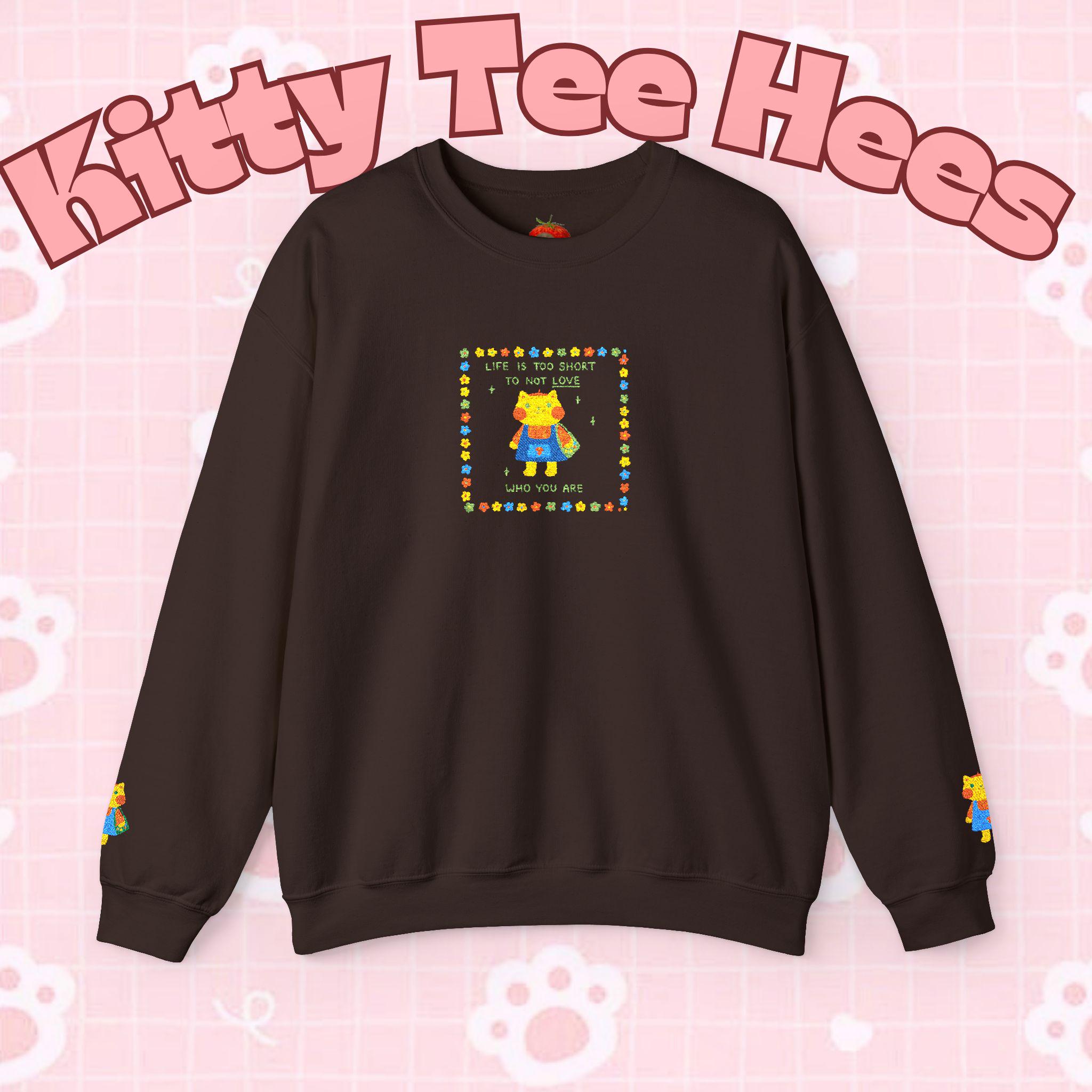 Love Who You Are Kidcore Crewneck Sweatshirt | Retro Colorful Self-Love Design - Kitty TeeHees