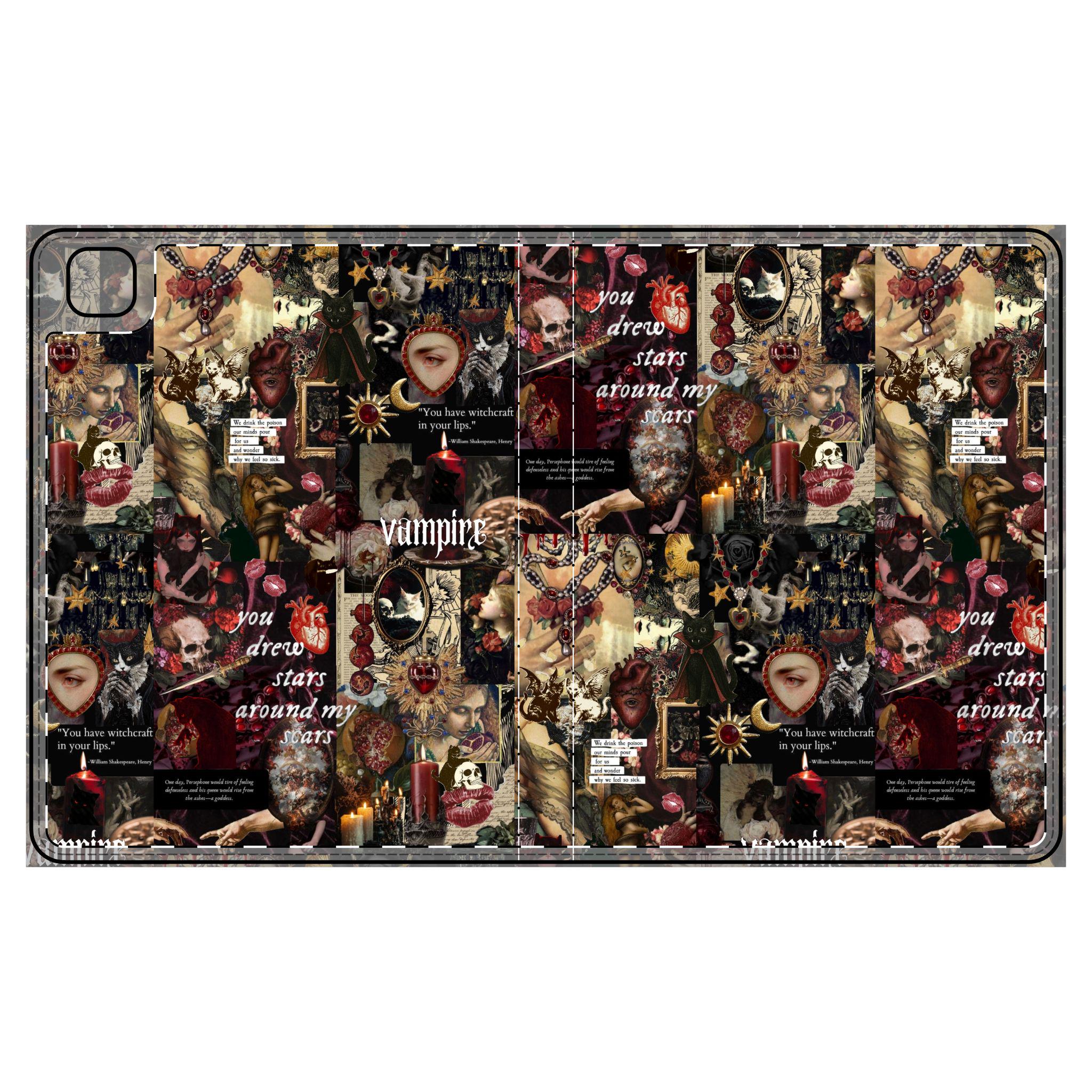 Vampire Gothic iPad Case | Tablet Folio Case cool iPad case - Kitty TeeHees