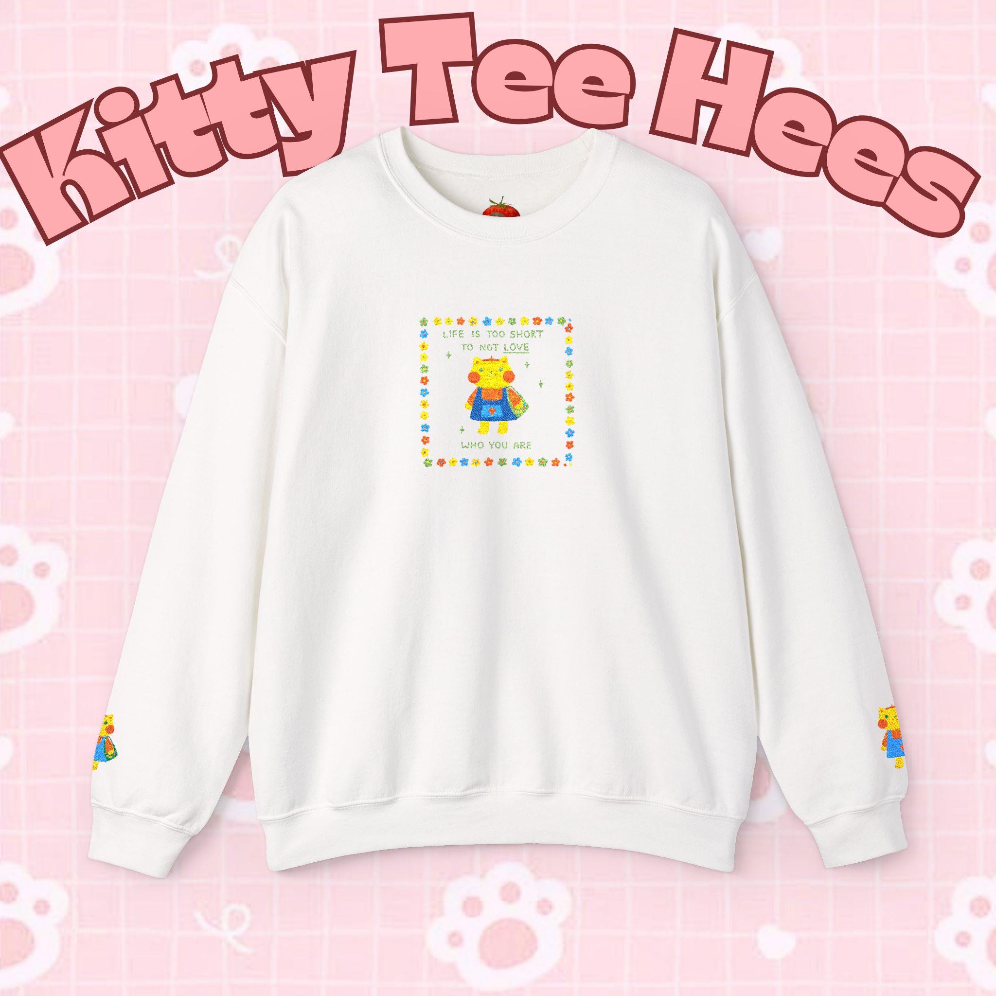 Love Who You Are Kidcore Crewneck Sweatshirt | Retro Colorful Self-Love Design - Kitty TeeHees