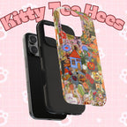 Bee kind to cats, iphone 17 case, Floral Tough Phone Cases, Cute Phone Cover, maximalist Gift, Floral Pattern, Nature Lover Gift - Kitty TeeHees