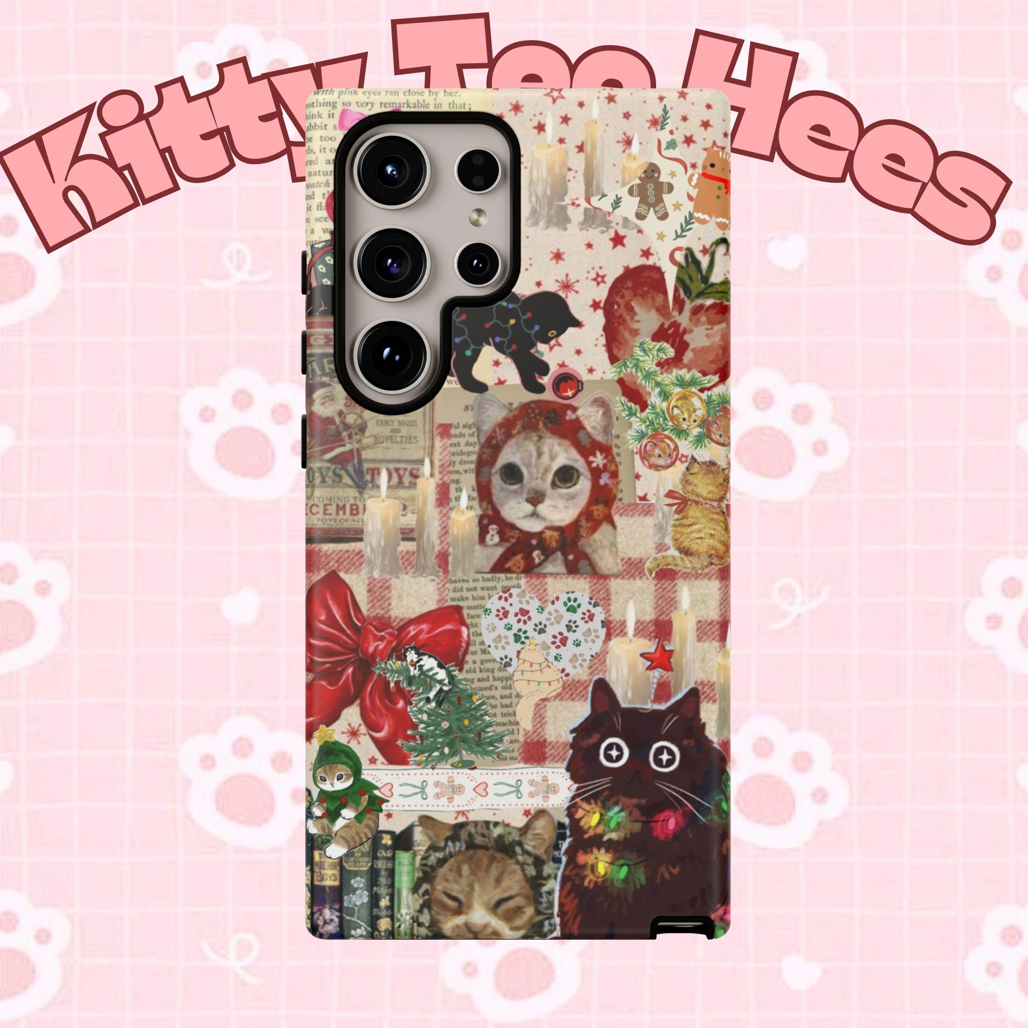 Christmas Cats phone case | festive kitten collage iPhone case - Kitty TeeHees